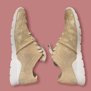 UGG Australia Tye sneaker | perforated suede | glittery gold